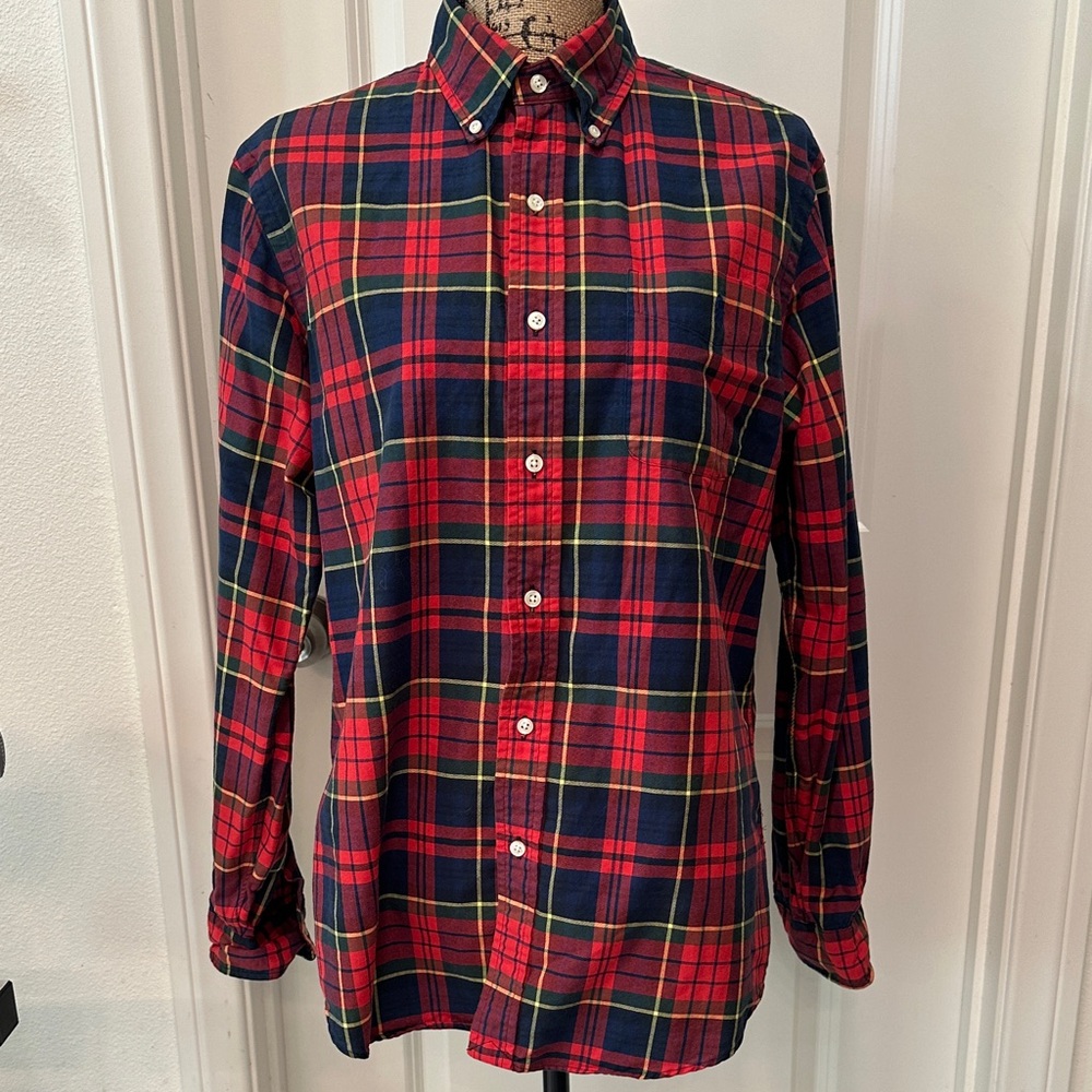 Ralph Lauren Classic Red Plaid Men's Button Down Polo. (Men)